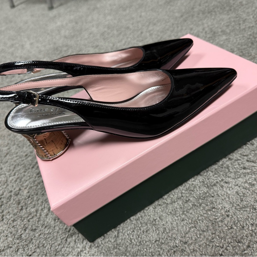 Kate Spade Soiree Pointed Toe Slingback pumps- Black